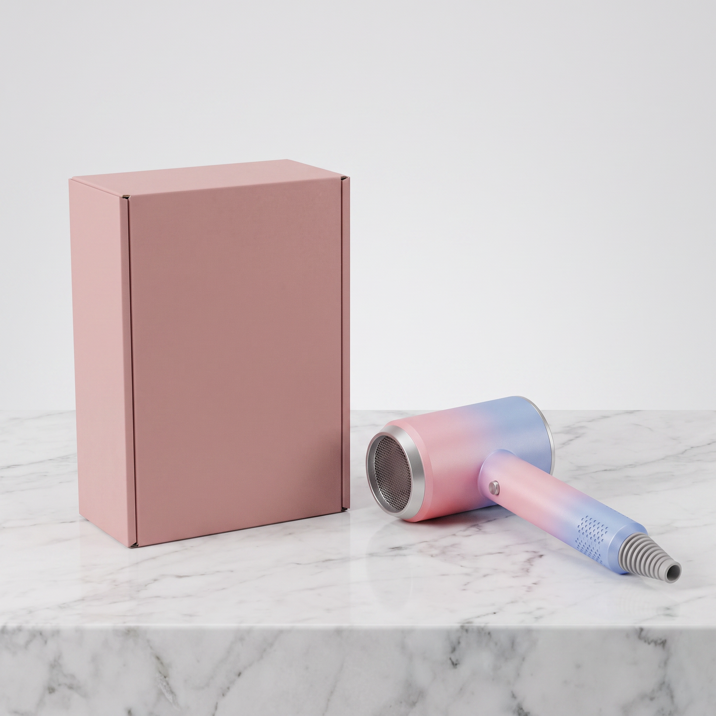 Professional negative ion hair dryer with plain pink retail box