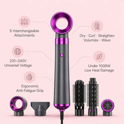 5-in-1 Hair Dryer Styling Comb