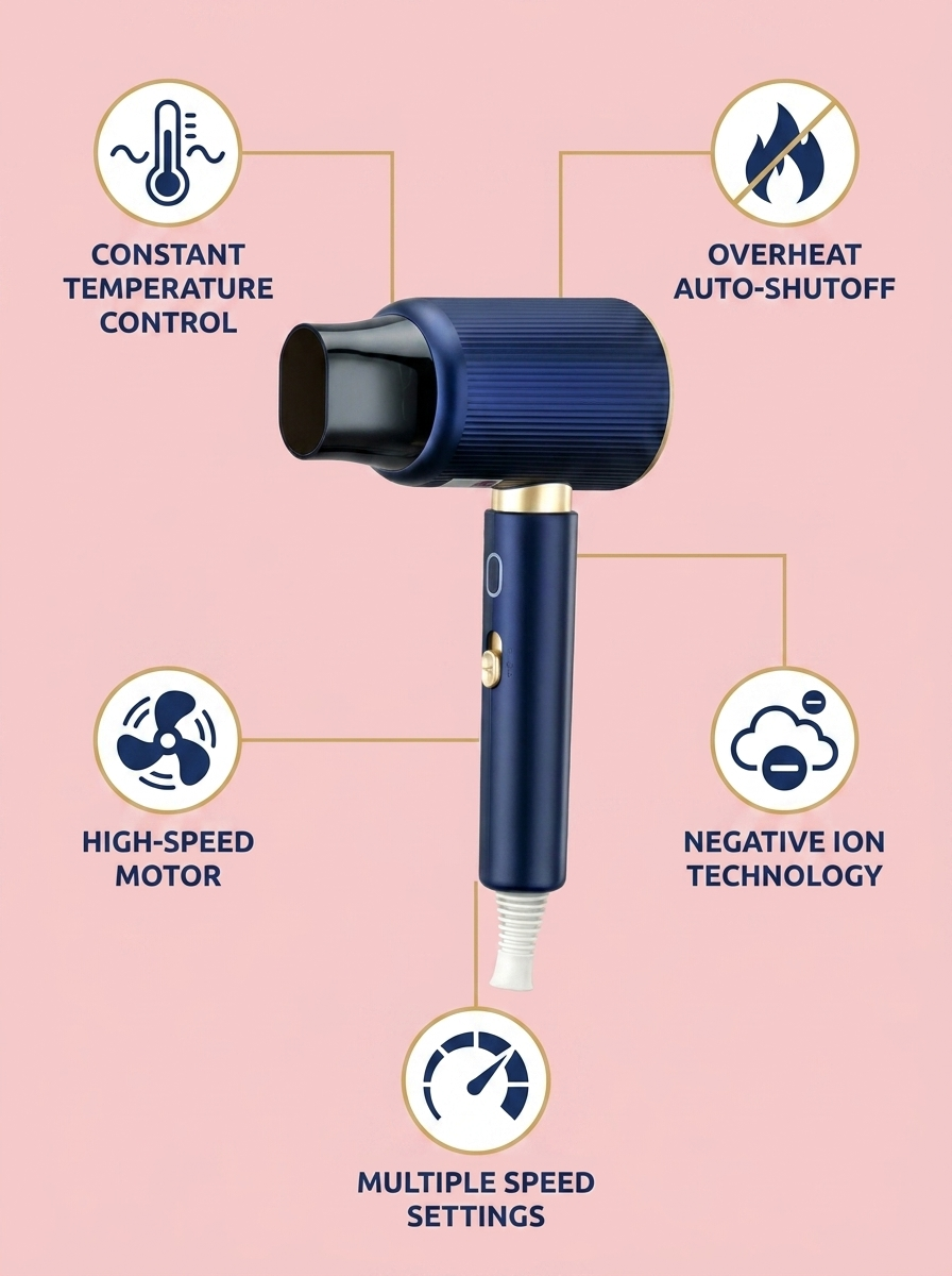 Lenovo C4 High-Speed Hair Dryer - infographic