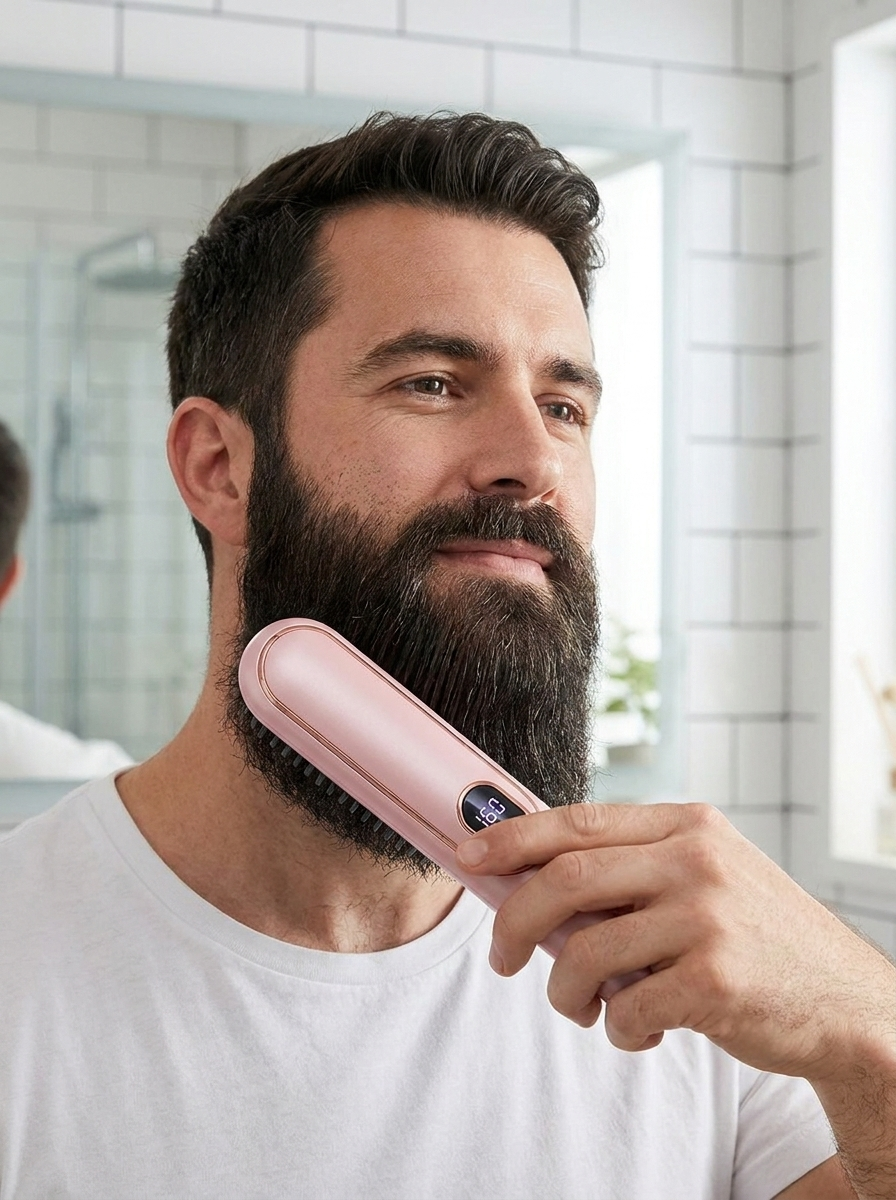 Cordless Beard Straightener Brush - lifestyle