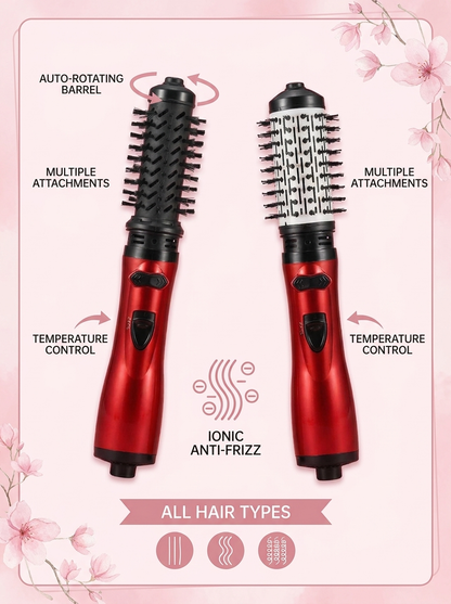 Rotating Multifunctional Hot Air Brush - infographic