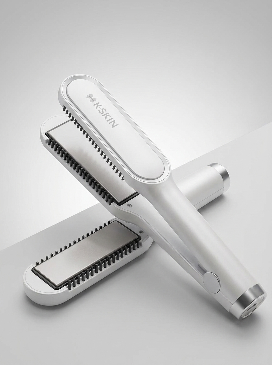 KSKIN 2-in-1 Hair Straightener Brush - hero
