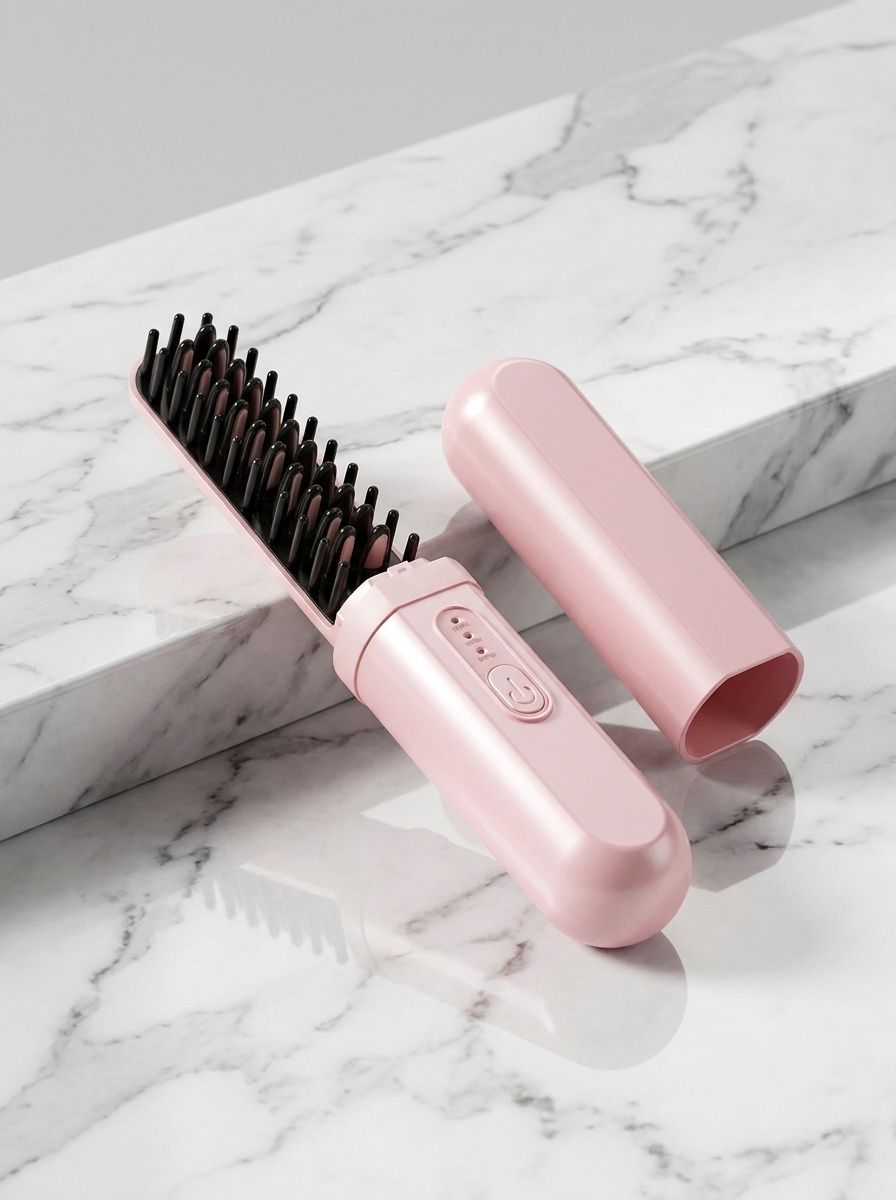 Cordless Ceramic Hair Straightener Brush - hero