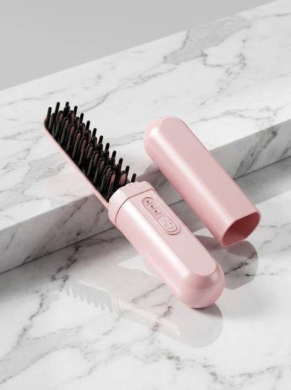 Cordless Ceramic Hair Straightener Brush - hero