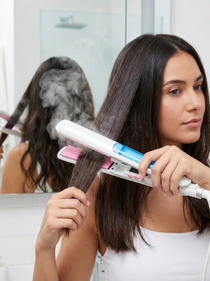3D Steam Hair Straightener Flat Iron - lifestyle