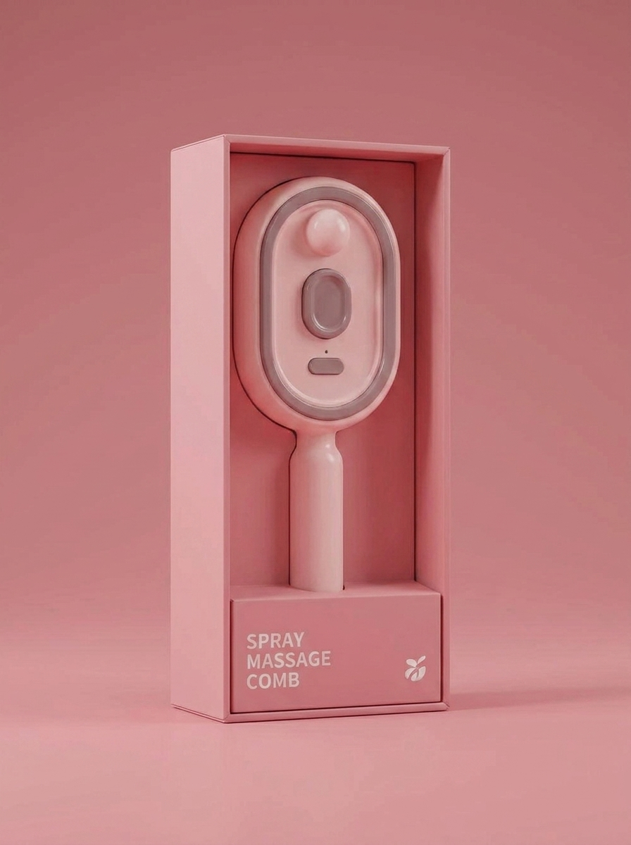 Spray Massage Comb with Red Light - packaging