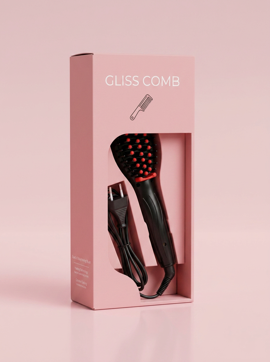 Electric Hair Straightener Comb Brush - packaging
