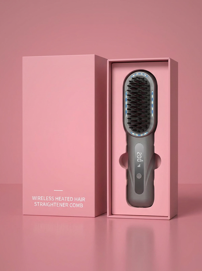 Wireless Heated Hair Straightener Comb - packaging
