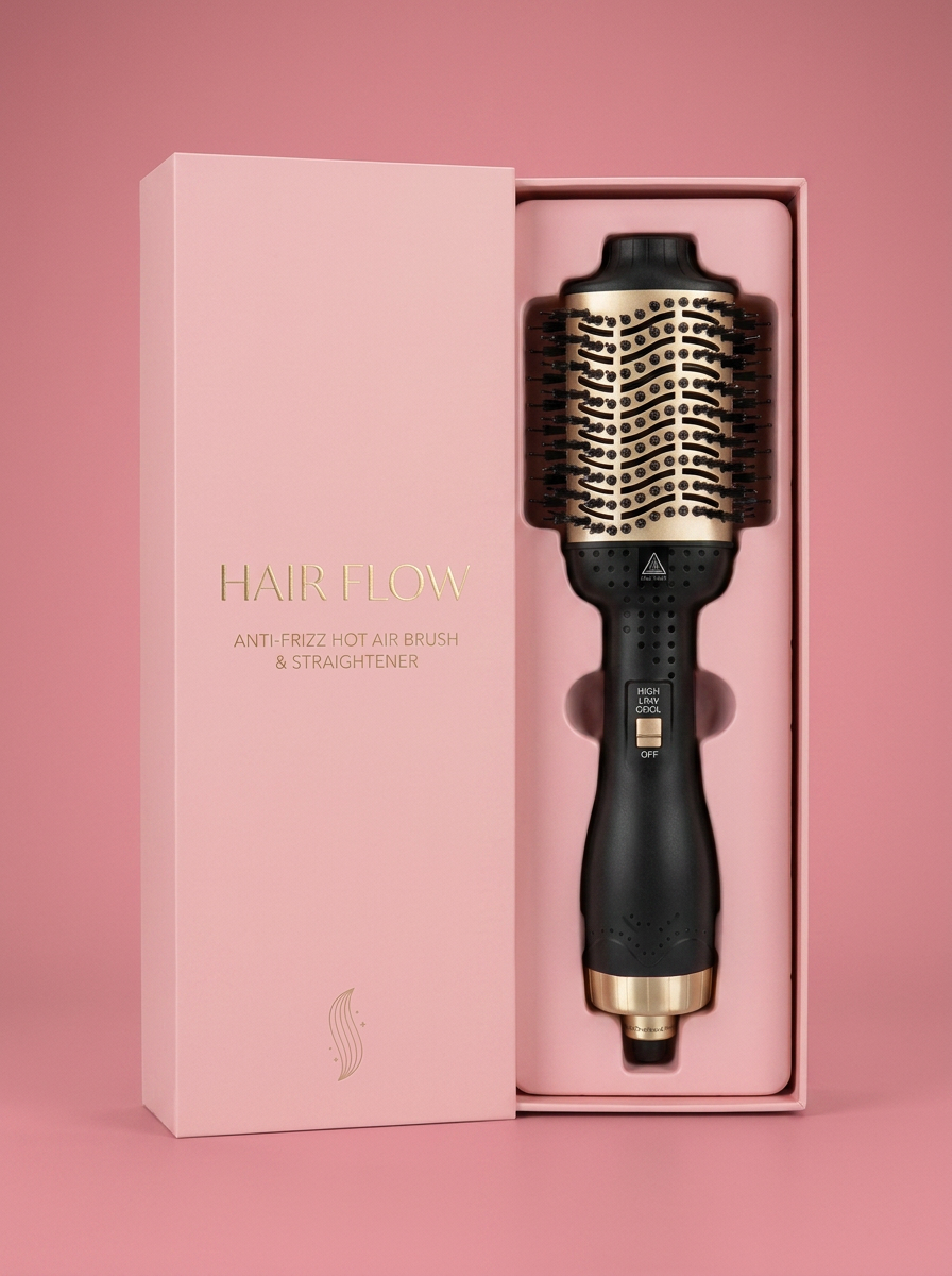 Hot Air Brush Anti-Frizz Straightener - packaging