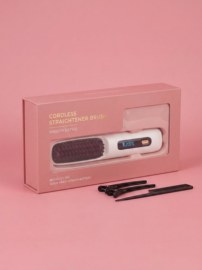 Cordless Hair Straightener Brush - packaging