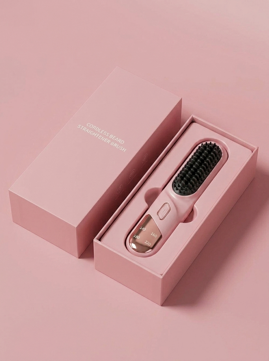 Cordless Beard Straightener Brush - packaging