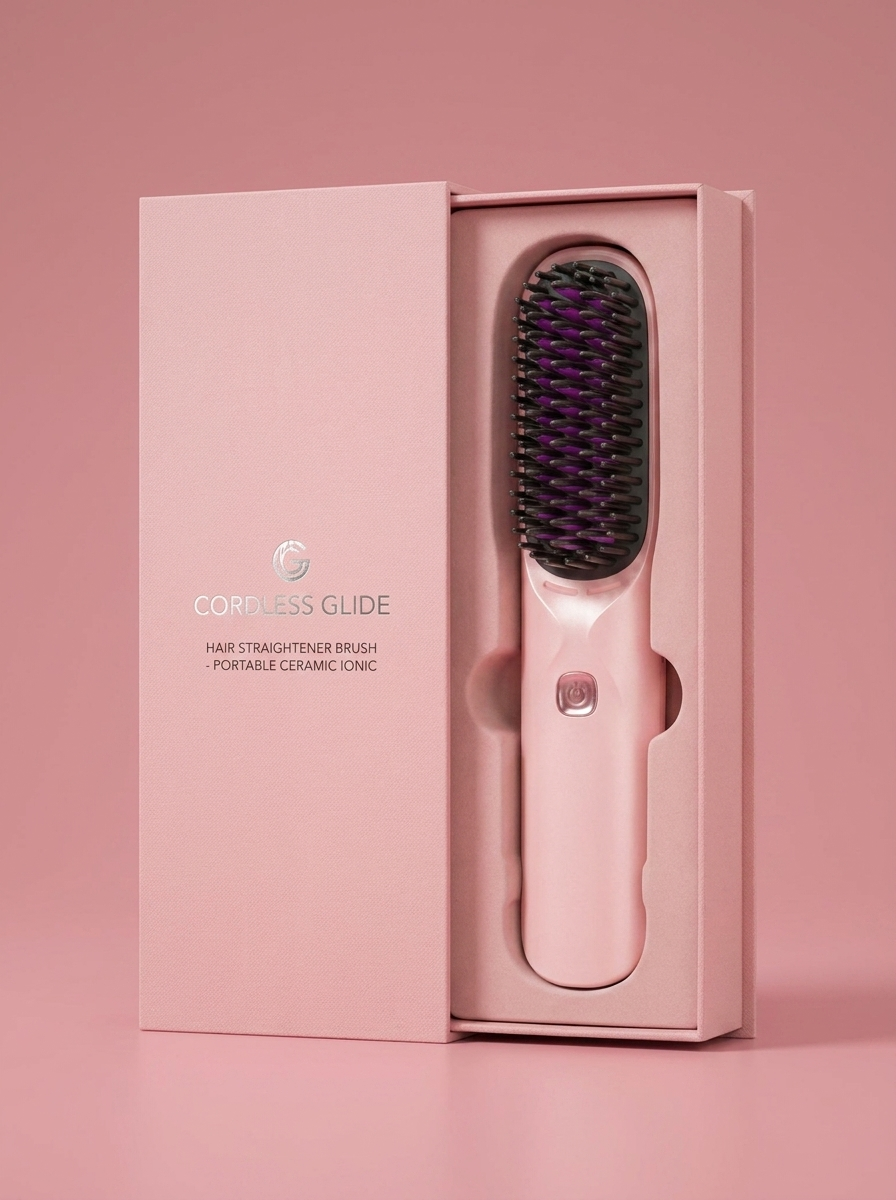 Cordless Hair Straightener Brush 10000mAh - packaging