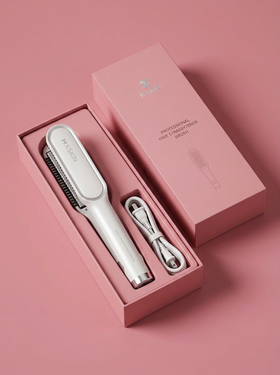 KSKIN 2-in-1 Hair Straightener Brush - packaging