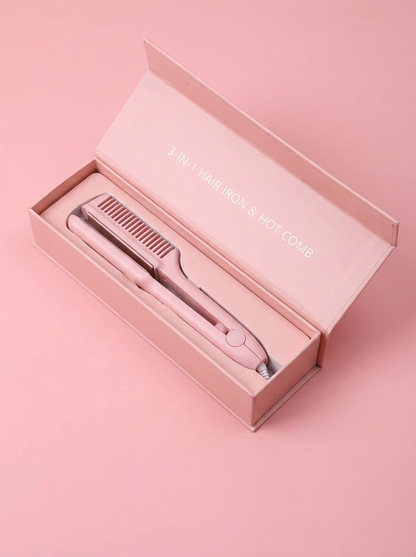 3-in-1 Hair Iron Straightening Hot Comb - packaging