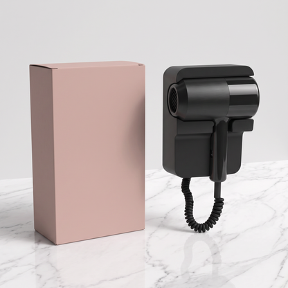 Wall-mounted hair dryer 1300W with plain pink retail box